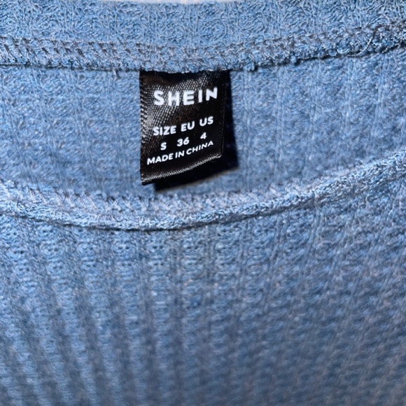 Dusty Blue Round Next Rib-Knit Solid Tee - Picture 10 of 10